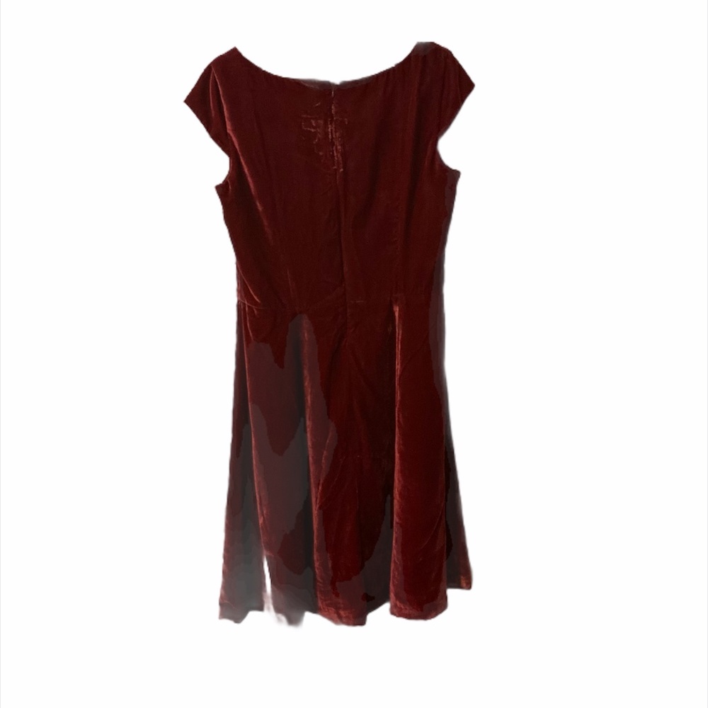 Isaac Mizrahi for Target Holiday Dress 12 burgundy velvet Fit and Flare Party - Picture 3 of 3